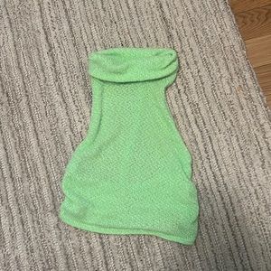 Free People fuzzy halter neon green